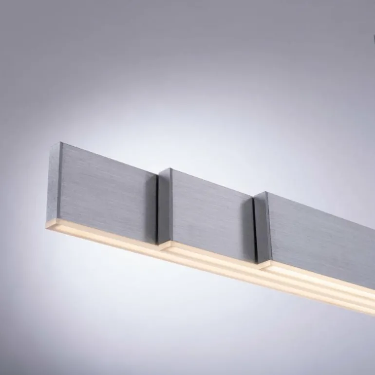 Suspension Paul Neuhaus PURE-MOTO LED Aluminium, 3 lumières, Télécommandes