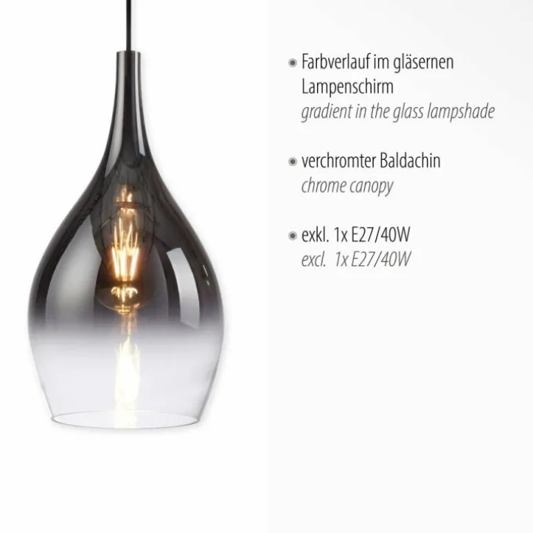 Suspension Paul Neuhaus PILUA Chrome, 1 lumière