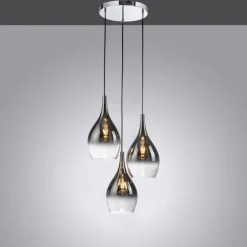 Suspension Paul Neuhaus PILUA Chrome, 3 lumières