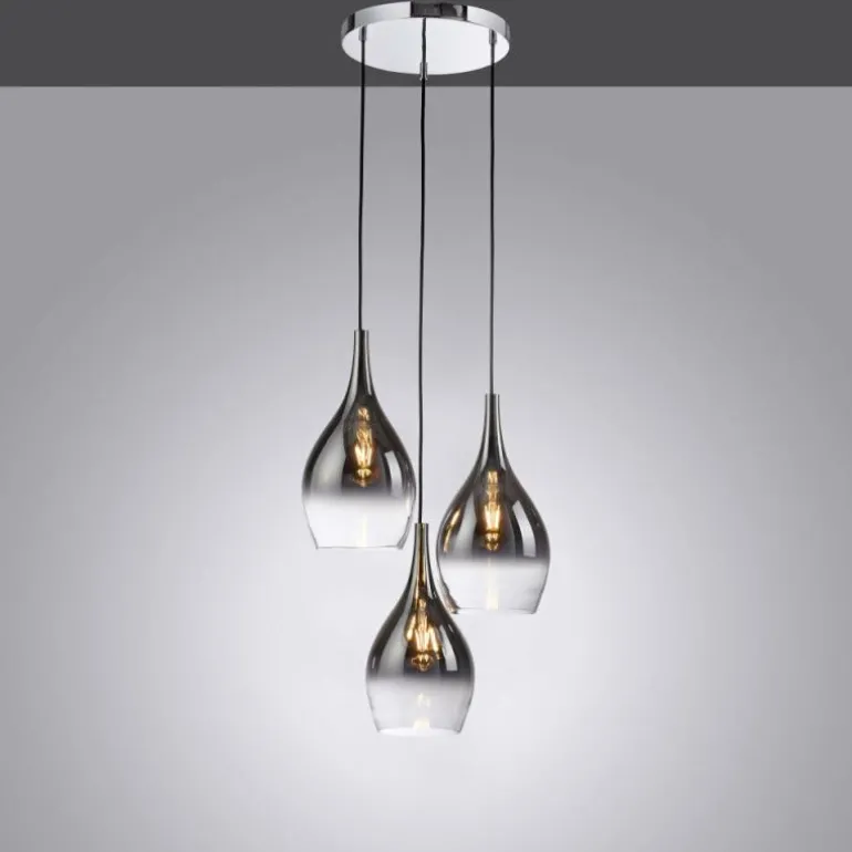 Suspension Paul Neuhaus PILUA Chrome, 3 lumières