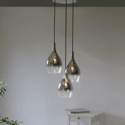 Suspension Paul Neuhaus PILUA Chrome, 3 lumières