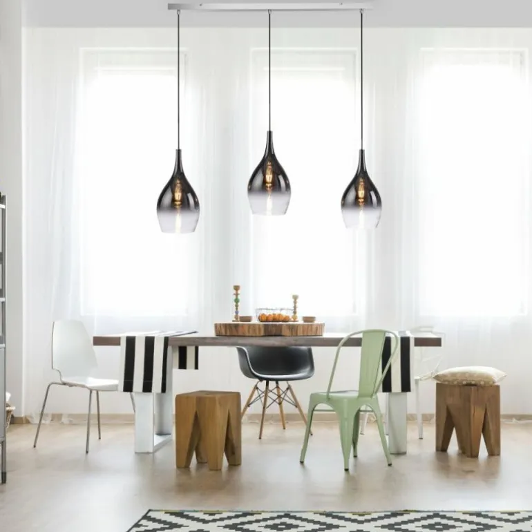 Suspension Paul Neuhaus PILUA Chrome, 3 lumières