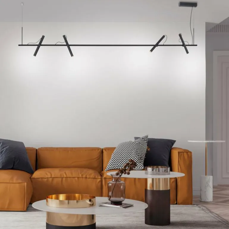 Suspension Paul Neuhaus PURE-TUTUA LED Noir, 4 lumières