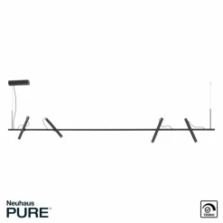Suspension Paul Neuhaus PURE-TUTUA LED Noir, 4 lumières