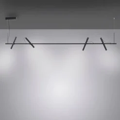 Suspension Paul Neuhaus PURE-TUTUA LED Noir, 4 lumières