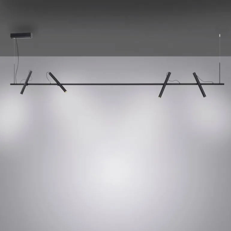 Suspension Paul Neuhaus PURE-TUTUA LED Noir, 4 lumières