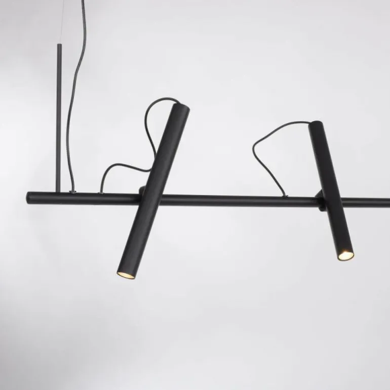Suspension Paul Neuhaus PURE-TUTUA LED Noir, 4 lumières