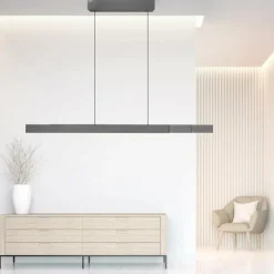 Suspension Paul Neuhaus PURE-MOTO-RISE LED Gris, 3 lumières, Télécommandes