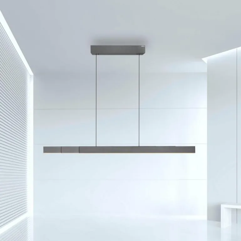 Suspension Paul Neuhaus PURE-MOTO-RISE LED Gris, 3 lumières, Télécommandes