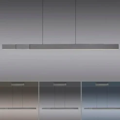 Suspension Paul Neuhaus PURE-MOTO-RISE LED Gris, 3 lumières, Télécommandes