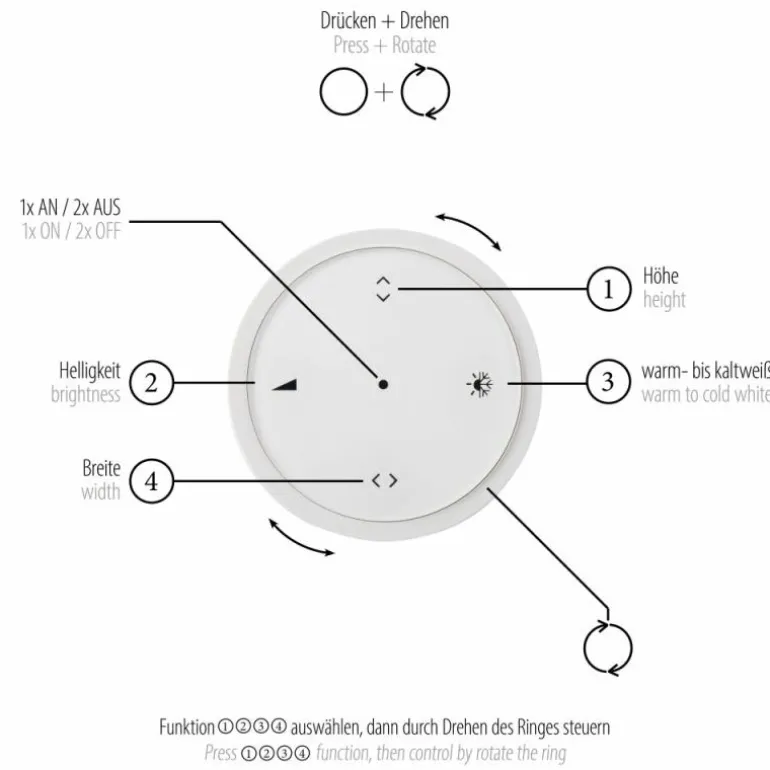 Suspension Paul Neuhaus PURE-MOTO-RISE LED Gris, 3 lumières, Télécommandes