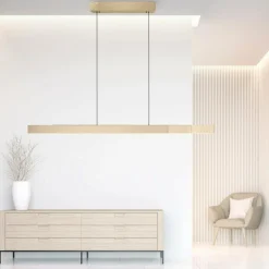 Suspension Paul Neuhaus PURE-MOTO-RISE LED Or, 3 lumières, Télécommandes