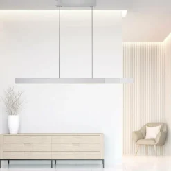 Suspension Paul Neuhaus PURE-MOTO-RISE LED Argenté, 3 lumières, Télécommandes