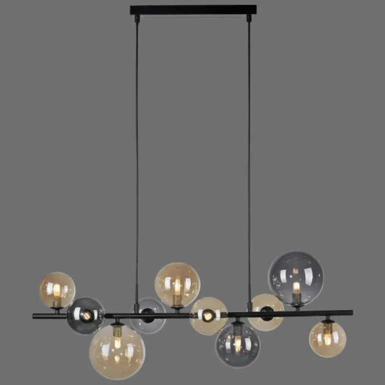 Suspension Paul Neuhaus POPSICLE LED Noir, 10 lumières