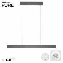 Suspension Paul Neuhaus PURE E-MOTION LED Gris, 1 lumière, Télécommandes