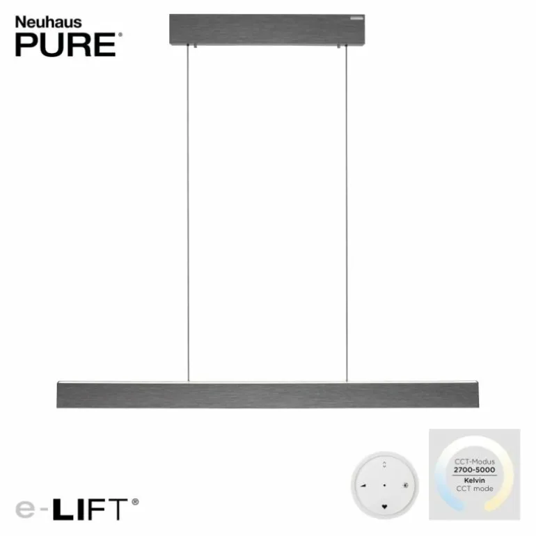 Suspension Paul Neuhaus PURE E-MOTION LED Gris, 1 lumière, Télécommandes