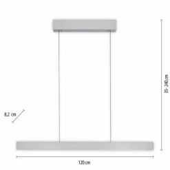 Suspension Paul Neuhaus PURE E-MOTION LED Argenté, 1 lumière, Télécommandes