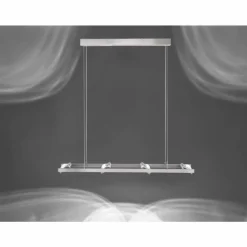 Suspension Paul Neuhaus Q-Fisheye LED Acier inoxydable, 8 lumières, Télécommandes, Changeur de couleurs