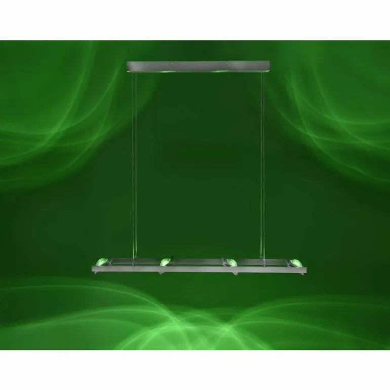 Suspension Paul Neuhaus Q-Fisheye LED Acier inoxydable, 8 lumières, Télécommandes, Changeur de couleurs