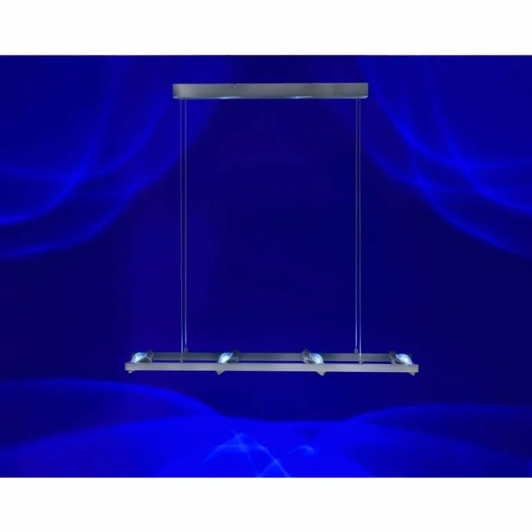 Suspension Paul Neuhaus Q-Fisheye LED Acier inoxydable, 8 lumières, Télécommandes, Changeur de couleurs