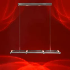 Suspension Paul Neuhaus Q-Fisheye LED Acier inoxydable, 8 lumières, Télécommandes, Changeur de couleurs