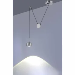 Suspension Paul Neuhaus Q-ADAM LED Acier inoxydable, 1 lumière, Télécommandes, Changeur de couleurs