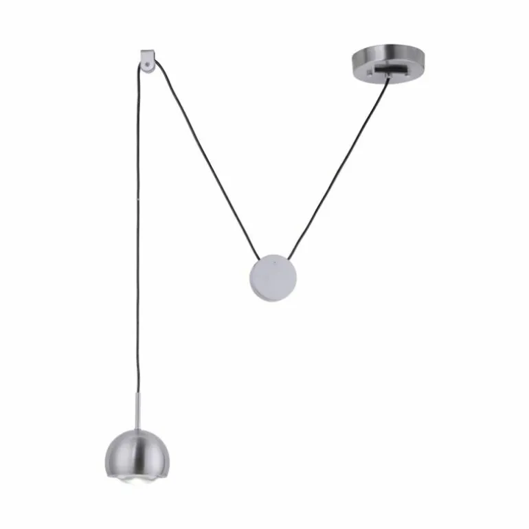 Suspension Paul Neuhaus Q-ADAM LED Acier inoxydable, 1 lumière, Télécommandes, Changeur de couleurs