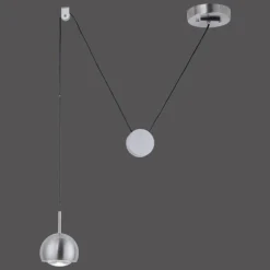 Suspension Paul Neuhaus Q-ADAM LED Acier inoxydable, 1 lumière, Télécommandes, Changeur de couleurs