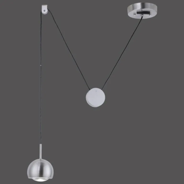 Suspension Paul Neuhaus Q-ADAM LED Acier inoxydable, 1 lumière, Télécommandes, Changeur de couleurs