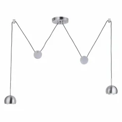 Suspension Paul Neuhaus Q-ADAM LED Acier inoxydable, 2 lumières, Télécommandes, Changeur de couleurs