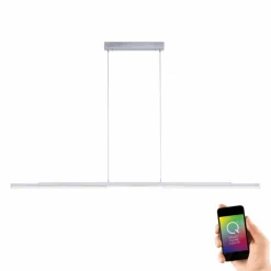 Suspension Paul Neuhaus Q-HENRIK LED Aluminium, 3 lumières, Télécommandes