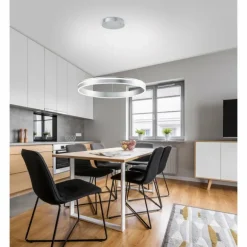 Suspension Paul Neuhaus Q-VITO LED Acier inoxydable, 1 lumière, Télécommandes