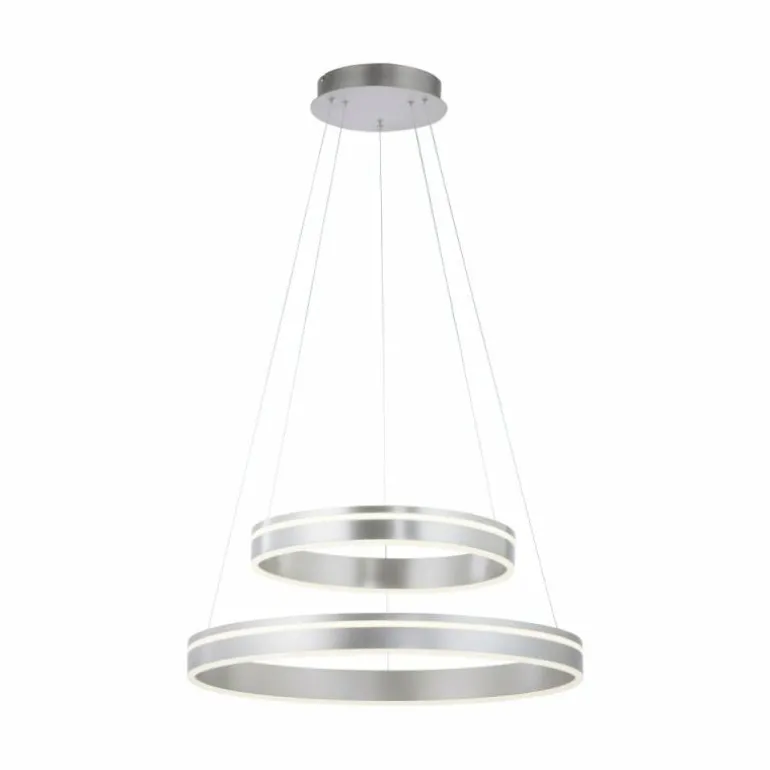 Suspension Paul Neuhaus Q-VITO LED Argenté, 2 lumières, Télécommandes