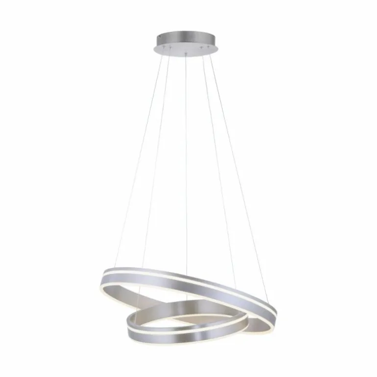 Suspension Paul Neuhaus Q-VITO LED Argenté, 2 lumières, Télécommandes