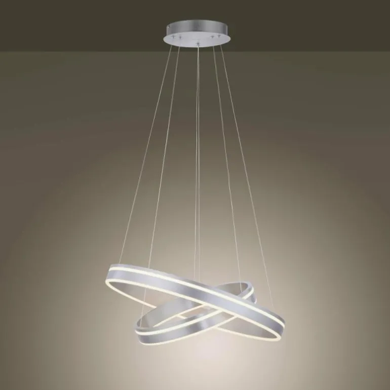 Suspension Paul Neuhaus Q-VITO LED Argenté, 2 lumières, Télécommandes