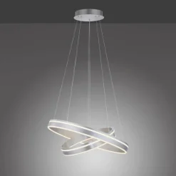 Suspension Paul Neuhaus Q-VITO LED Argenté, 2 lumières, Télécommandes