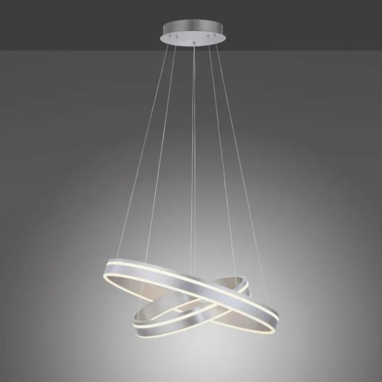 Suspension Paul Neuhaus Q-VITO LED Argenté, 2 lumières, Télécommandes