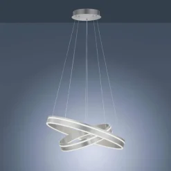 Suspension Paul Neuhaus Q-VITO LED Argenté, 2 lumières, Télécommandes