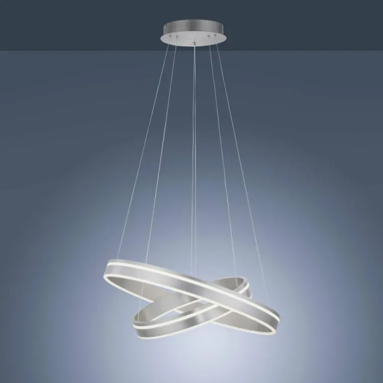 Suspension Paul Neuhaus Q-VITO LED Argenté, 2 lumières, Télécommandes