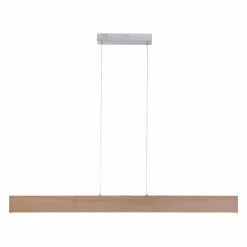 Suspension Paul Neuhaus Q-TIMBER LED Bois clair, 1 lumière, Télécommandes