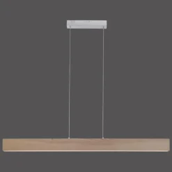 Suspension Paul Neuhaus Q-TIMBER LED Bois clair, 1 lumière, Télécommandes