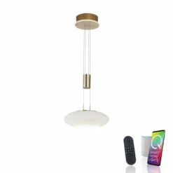 Suspension Paul Neuhaus Q-ETIENNE LED Laiton, 1 lumière, Télécommandes
