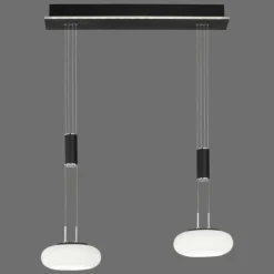 Suspension Paul Neuhaus Q-ETIENNE LED Noir, 2 lumières, Télécommandes