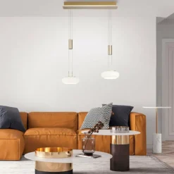 Suspension Paul Neuhaus Q-ETIENNE LED Laiton, 2 lumières, Télécommandes