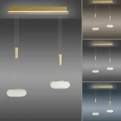 Suspension Paul Neuhaus Q-ETIENNE LED Laiton, 2 lumières, Télécommandes