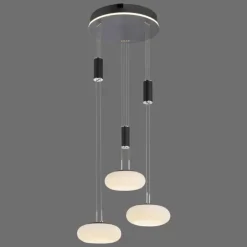 Suspension Paul Neuhaus Q-ETIENNE LED Noir, 3 lumières, Télécommandes