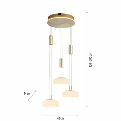 Suspension Paul Neuhaus Q-ETIENNE LED Laiton, 3 lumières, Télécommandes