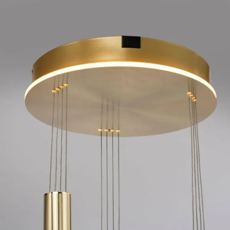 Suspension Paul Neuhaus Q-ETIENNE LED Laiton, 3 lumières, Télécommandes