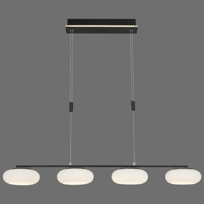 Suspension Paul Neuhaus Q-ETIENNE LED Noir, 4 lumières, Télécommandes