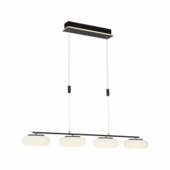 Suspension Paul Neuhaus Q-ETIENNE LED Noir, 4 lumières, Télécommandes